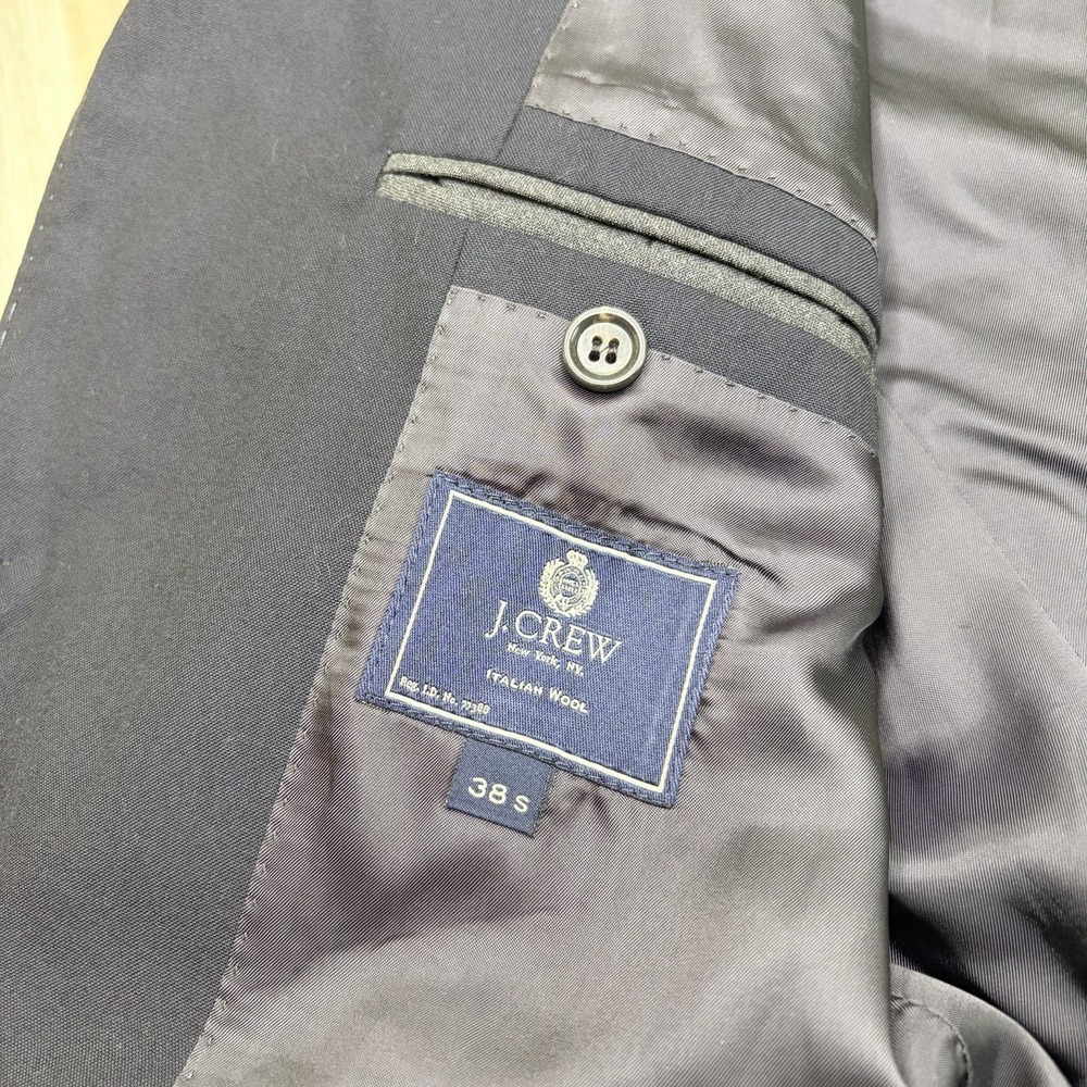 J Crew Ludlow Loro Piana Super 120s Sport Coat Jacket Blue Wool Size 38s - Picture 7 of 16